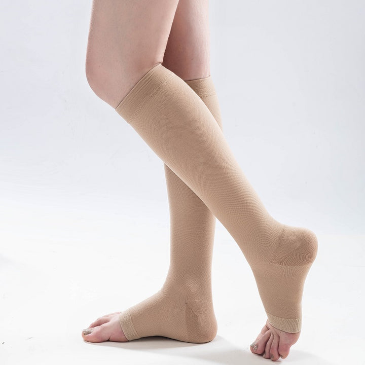 Lääkinnälliset tukisukat beige avoin kärki