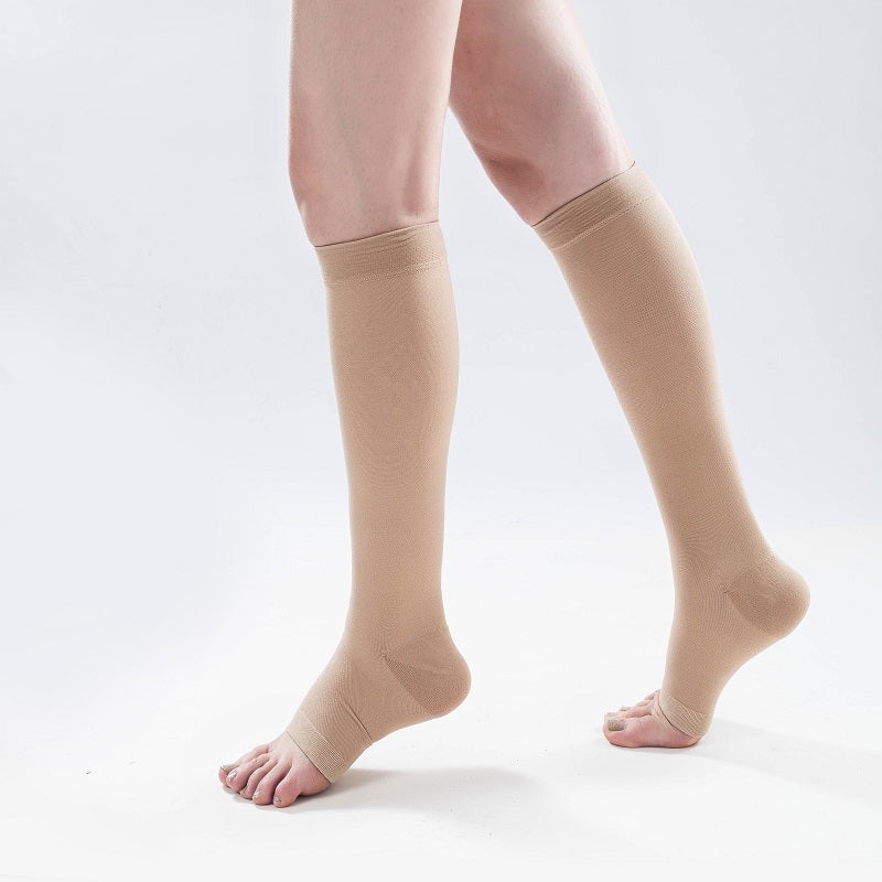 Lääkinnälliset tukisukat beige avoin kärki
