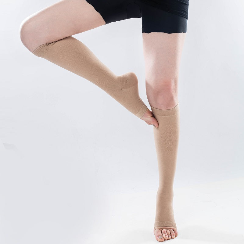 Lääkinnälliset tukisukat beige avoin kärki